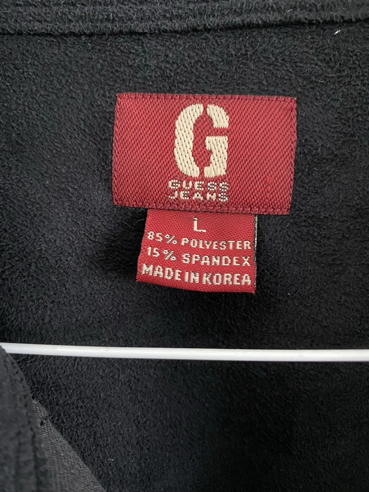 Vintage Guess Jeans Black Button Up Men’s sz L Polyester Long Sleeve Guess USA - Image 3 of 4