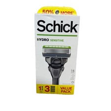 Schick Hydro 5 Mens Sensitive Razor Value Pack 3 Cartridges NEW