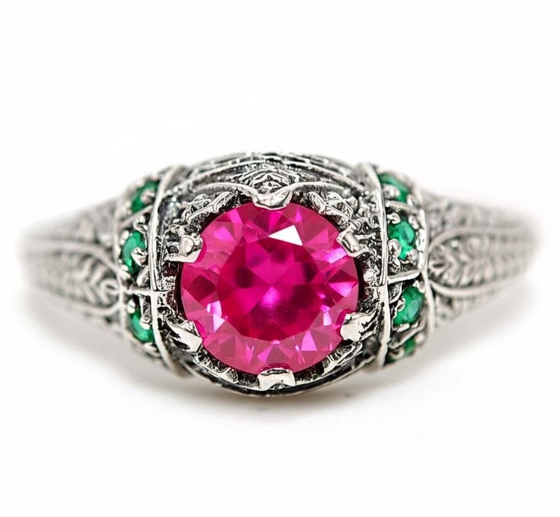 1CT Heat Treated Rubellite Tourmaline 925 Sterling Silver Ring Sz 7 PC12-3