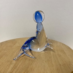 ムラーノガラス V.Nason & C Murano Italy V Nason Clear Glass Dolphin Figurine Original Sticker