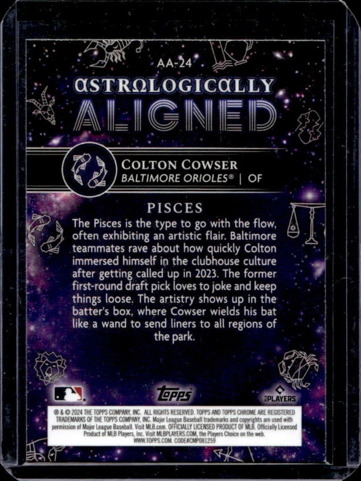 2024 Topps Cosmic Chrome Colton Cowser Astrologically Aligned RC #AA-24 Orioles - Image 2 of 2