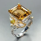 Gemstone 17 ct Natural Citrine Quartz Ring 925 Sterling Silver Size 7.5 /R462365