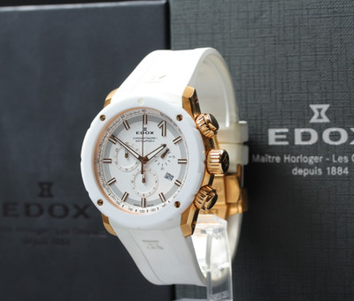 ''N MINT w/Box'' EDOX Chronoffshore CO-1 10221 White Quartz Men's Watch From Japan