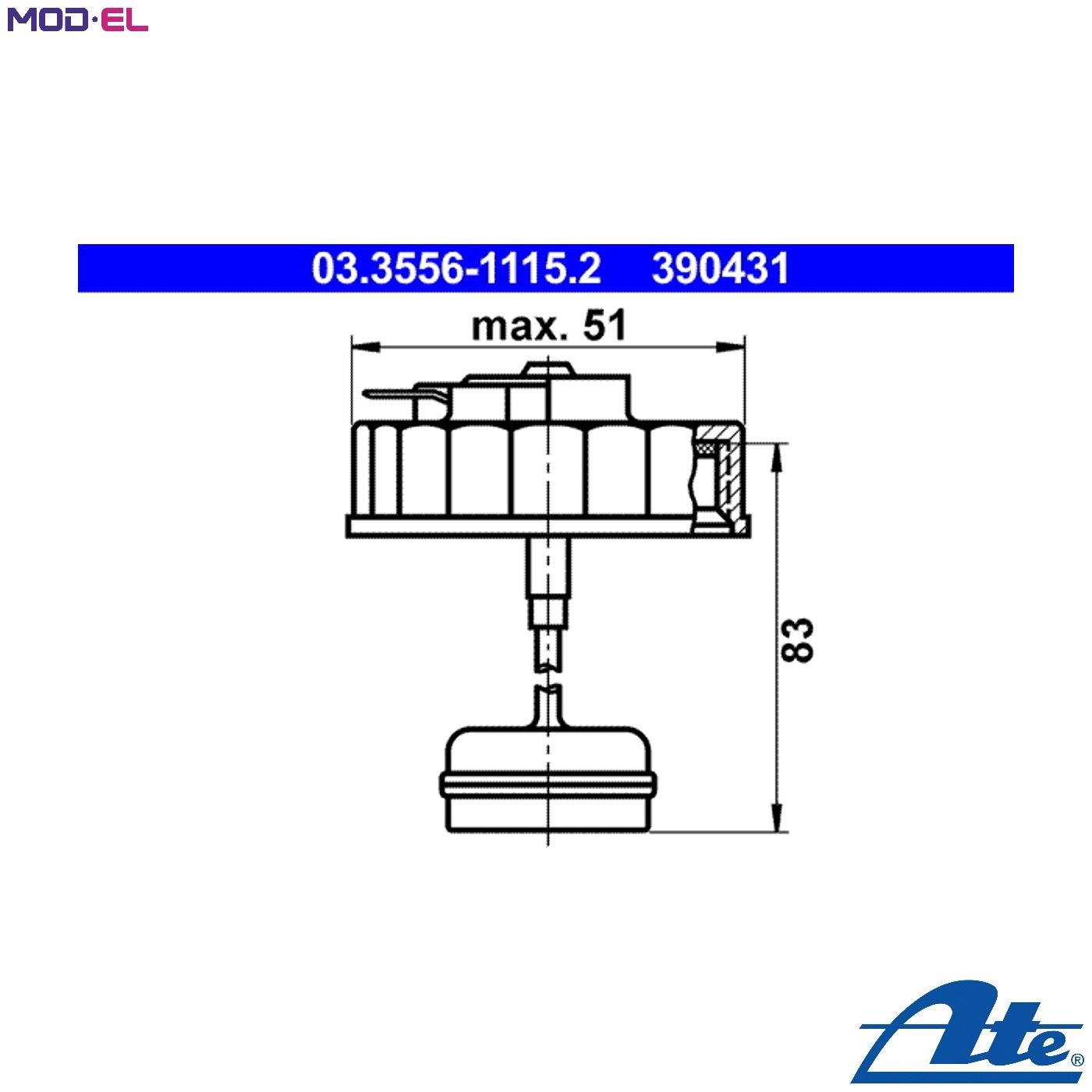 CAP BRAKE FLUID RESERVOIR 03.3556-1115.2