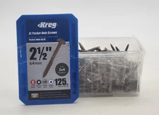 125x Kreg HD Pocket-Hole Screws 2.5 in 64 mm Protec-Kote Maxi-Loc Coarse Thread