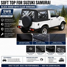 Soft Top For Suzuki Samurai Black Denim With Clear Windows Swb Sj410 Sj413 Soft Top For Suzuki Samurai Black Denim With Clear Windows Swb Sj410 Sj413