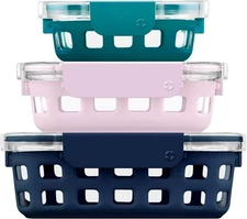 Ello Duraglass Mixed Meal Prep Sets Leak-Proof Glass Food Storage Spring 
