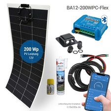 Camping Solar-Set 200WP 12V Boot Campingmobil Wohnwagen BA12-200WPC-Flex | 8127