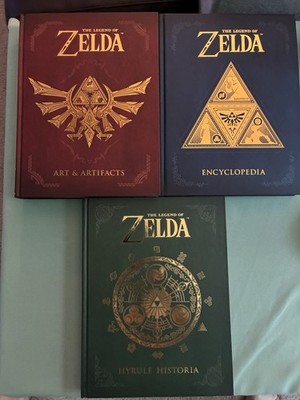 The Legend Of Zelda: Hyrule Historia, Encyclopedia, Art & Artifacts 3 Book Lot