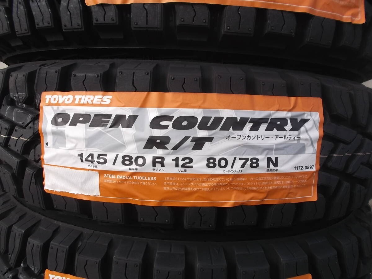 Toyo Tire 145/80R12 Matte Black Steel Wheels Set of 4 Acty Carry