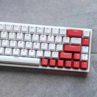 Red Alert Doubleshot Keycaps Set OEM Profile for Cherry MX