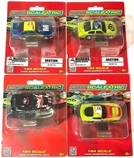 4pc 2014 Micro Scalextric USA Stockers+Union Jack GT Slot Car Lot HO Scale Fast!