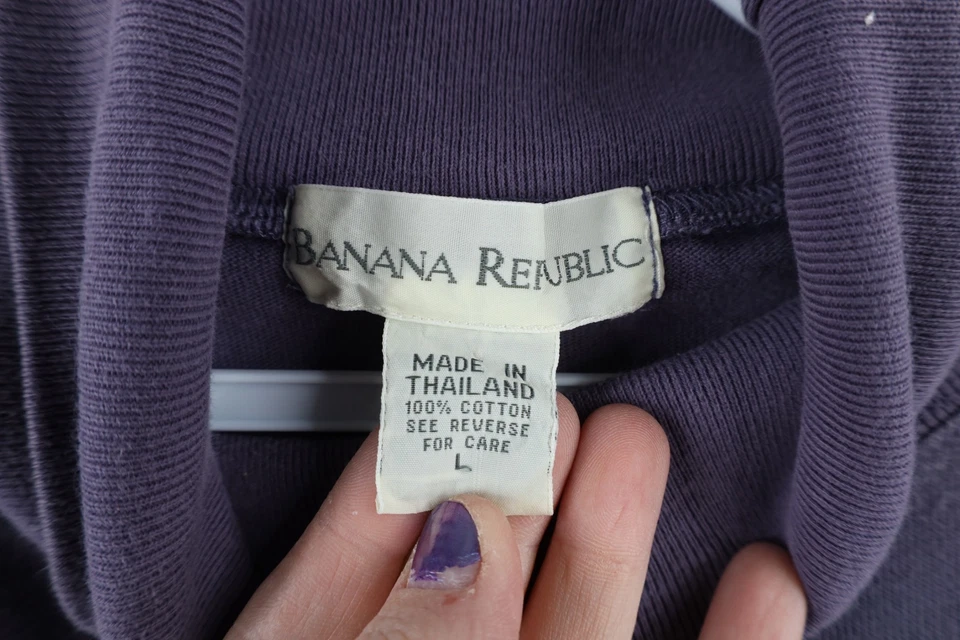 Camiseta De Colección Años 90 Banana Republic Para Hombres Grande Desteñida En Blanco Peso Pesado Cuello Alto Foto 4 de 4