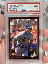 1993 Donruss Triple Play Previews Eric Karros #4 PSA 9