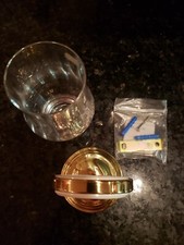 Retro Omnia Polished Brass Toothbrush and Glass holder