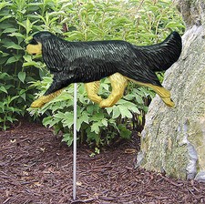Cavalier King Charles Outdoor Garden Dog Sign Hand Painted Figure Black  Tan