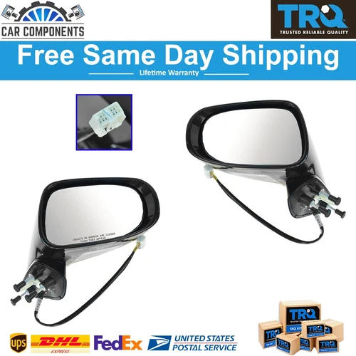 TRQ New Mirror Power Signal Heated Puddle Light LH RH Pair For 2009-2013 Lexus