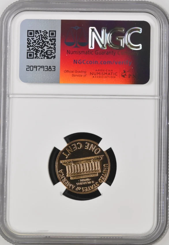 1960 Small Date Lincoln Memorial NGC Mint Error PF 67 RD Obverse Struck Thru - Image 2 of 2