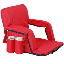 Stadium Seats Chairs For Bleachers 6 Reclining Positions Red w/ Water Pocket