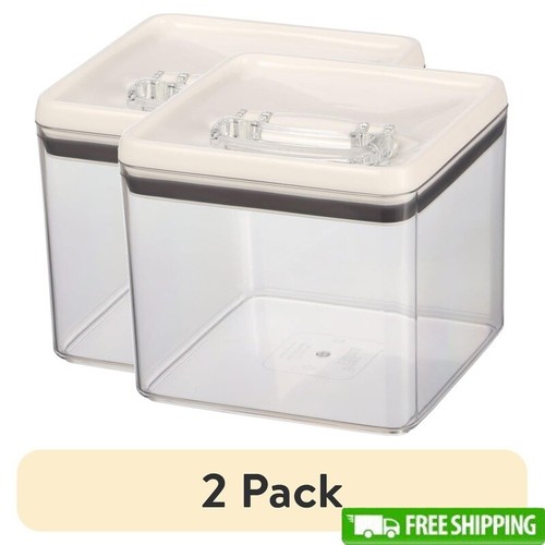 2 Pack Flip-Tite Food Storage Canister 19.7 Cup Clear Kitchen Organizer BPA Free