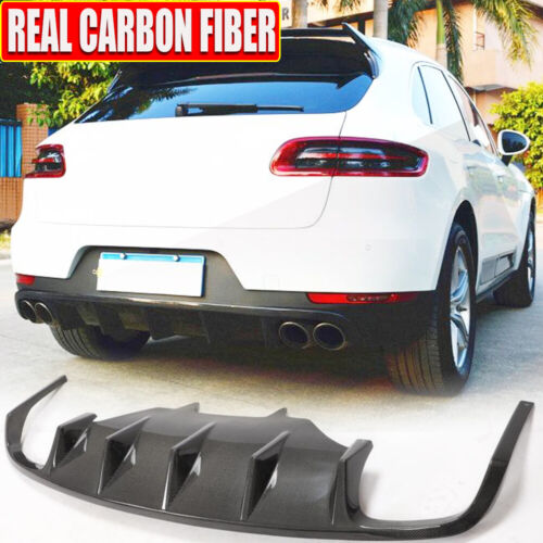 Fits Porsche Macan Turbo GTS Base REAL CARBON Rear Bumper Diffuser Lip Spoiler  - Picture 1 of 15