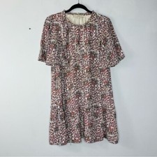 Loft Size XS Chiffon Shift Flutter Sleeve Boho Mini Dress