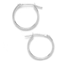 Women/Children's Stylish 14K Solid White Gold Classic Endless Hoop Earrings
