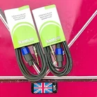 Speaker leads speakon to 1/4" 6.35mm  jack  4x meters (pair) two speaker cables