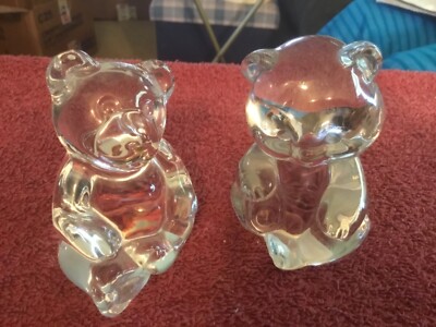 Princess House Pets 24% Lead Crystal Teddy Bear Paper Weight