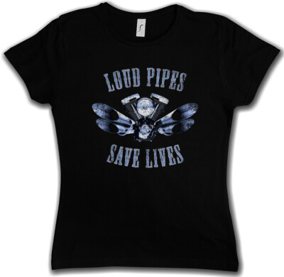 LOUD PIPES SAVE LIVES GIRLIE SHIRT Live To Ride MC Biker SAMCRO Rocker Club SOA