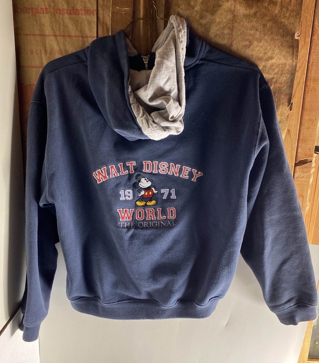 Walt Disney World Full Zip Hoodie S Navy Blue Mickey Mouse