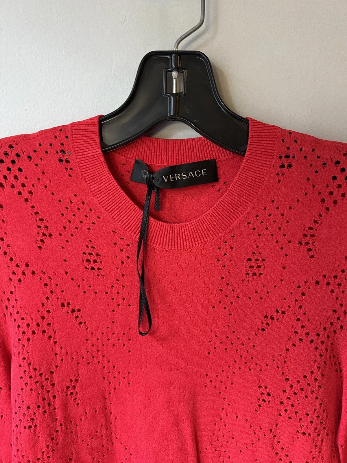 Felpe Donna Versace Lavorate a Maglia Donna Colore Rosso Taglia 42 (US 8) NUOVE SENZA ETICHETTE