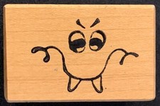 Creative Stamps Spooky Scary Monster Face Rubber Stamp