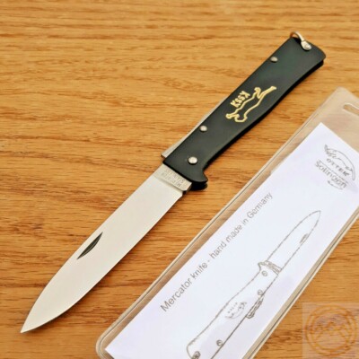 OTTER-Messer Mercator Cat Folding Knife 3.5'' Stainless Blade Metal Alloy Handle