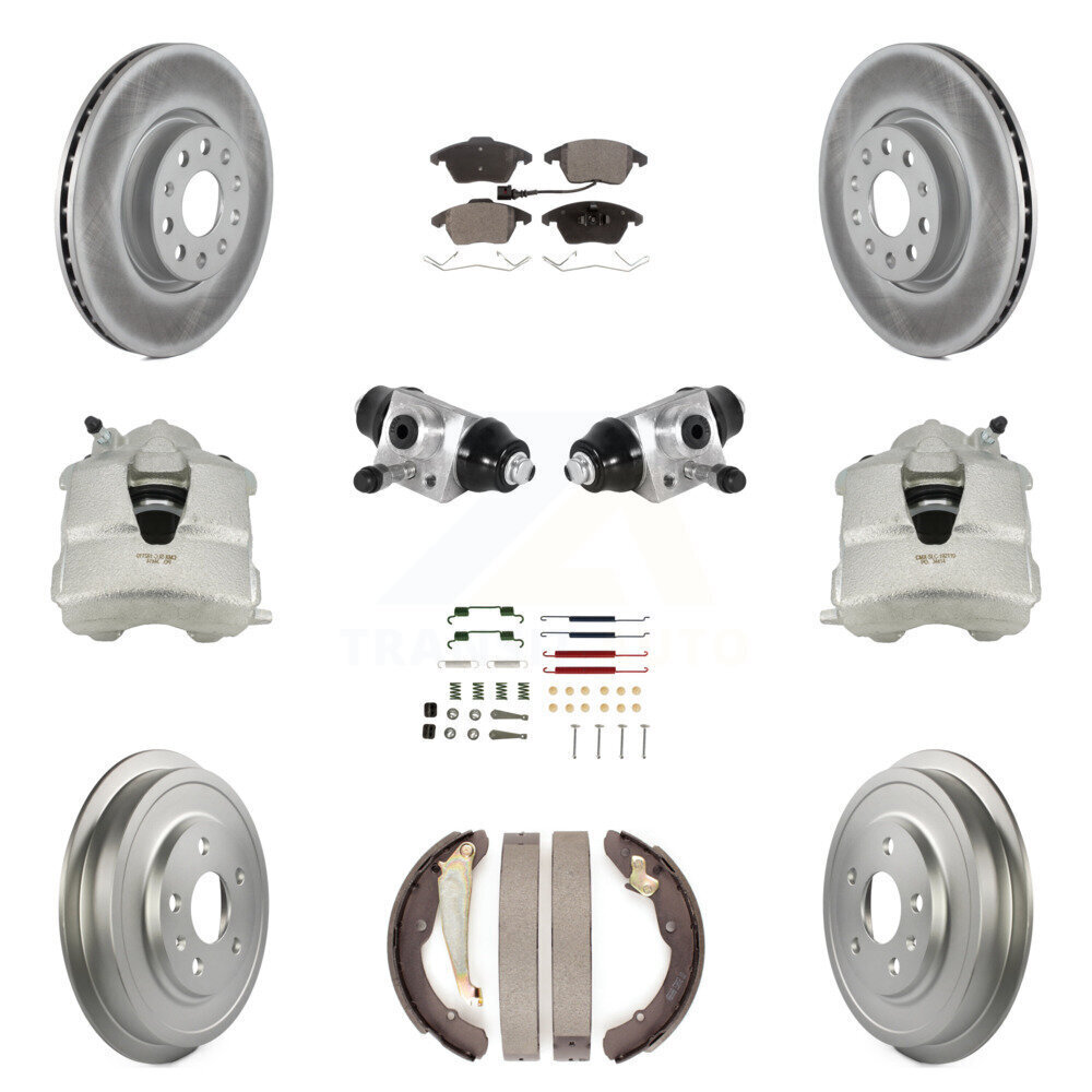 Front Rear Brake Caliper Rotor Drum Semi-Metallic Pad Shoe Cylinder Kit for Cars