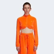 Adidas JEREMY SCOTT VELOUR TRACK TOP Cropped Sweat Shirt Jacket Womens sz M nwt