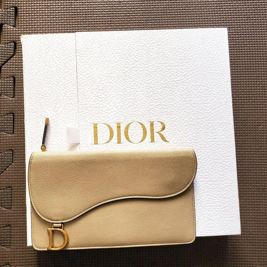 Christian Dior Long Portefeuille Porte Monnaie Selle Charm Authentique