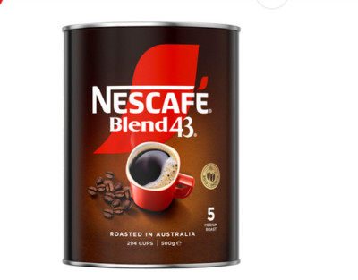 Nescafe Blend 43 Coffee ROASTED in AUSTRALIA  500g  Medium Roast 5  FREE SHIP*