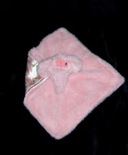 Parents Choice Pink Elephant Plush Floral Satin Baby Blanket Plush Buddy Lovey