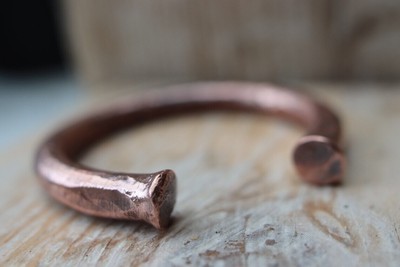 6mm Medieval style copper bangle, Copper Bracelet Men Viking, Unisex Bracelet