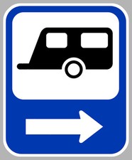 EMPLACEMENT ZONE AIRE CARAVANE DROITE CAMPING 50CM AUTOCOLLANT STICKER CAM197