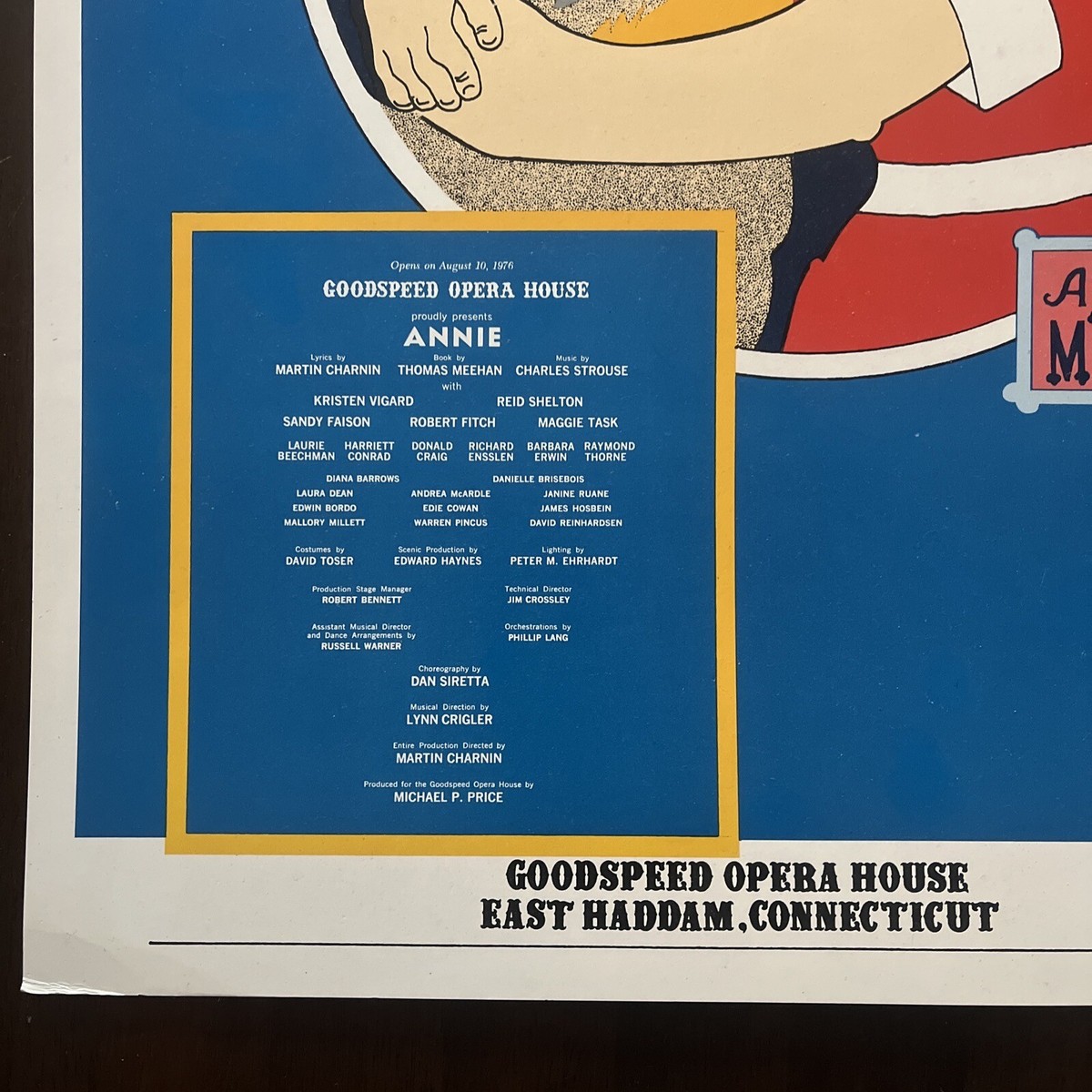 Annie Musical Original Poster Goodspeed Opera House 8/10/76 First