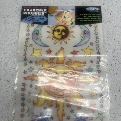 Rub-on-Art Chartpak Chubbies The Moon And Stars Above 
