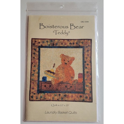 Boisterous Bear Teddy Laundry Basket Quilts Pattern UNCUT Applique eBay