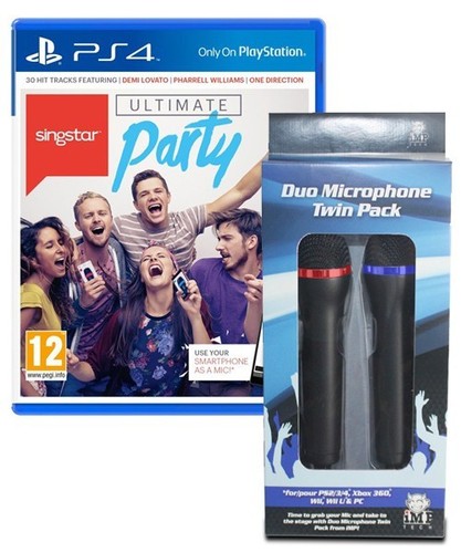 Singstar PS4 + 2 Wired Microphones Mics 