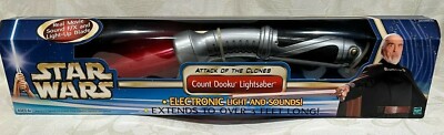 Star Wars COUNT DOOKU LIGHTSABER ATTACK OF THE CLONES Electronic ~RARE & SEALED