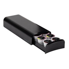 Sleek Black Single Serve Coffee Pod Drawer Organizer for Easy Access 12 Pods