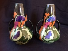 Antique porcelain. Pair of jugendstil vases . Marked Bottom