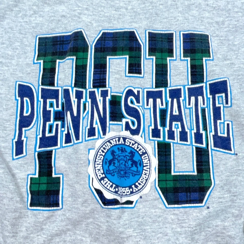 Sudadera De Colección Penn State Hombres XL Gris Cuello Redondo Suéter Años 90 Cresta Cosida * Foto 2 de 4