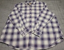 The Foundry Shirt Mens 5XL Plaid Blue Western Checked Retro Casual Outdoors Work